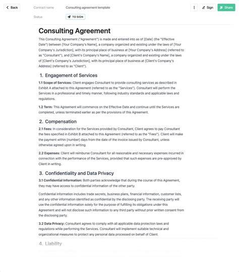 Consulting Services Contract Template