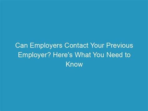 Contact Previous Employers