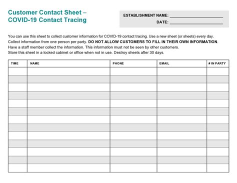 Contact Sheet Template Word