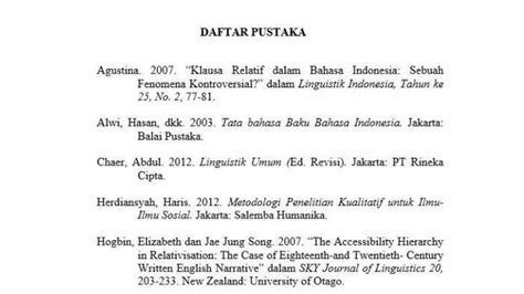 Contoh Daftar Pustaka