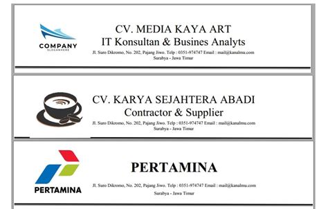 Contoh Kop Surat