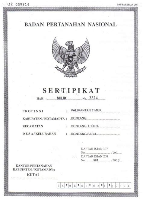 Contoh Nomor Sertifikat
