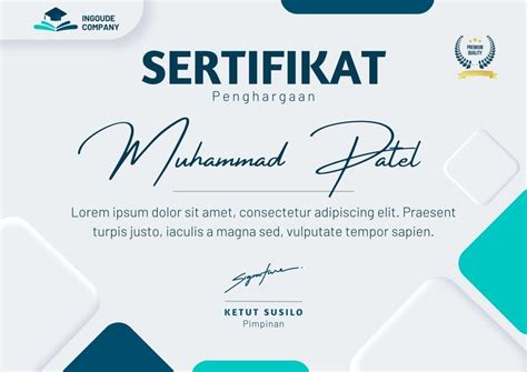 Contoh Sertifikat Minimalis