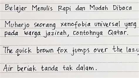 Contoh Tulisan Tangan Rapi