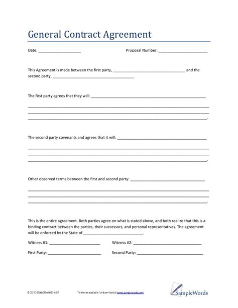 Contract Forms Templates