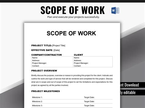 Contract Scope Of Work Template