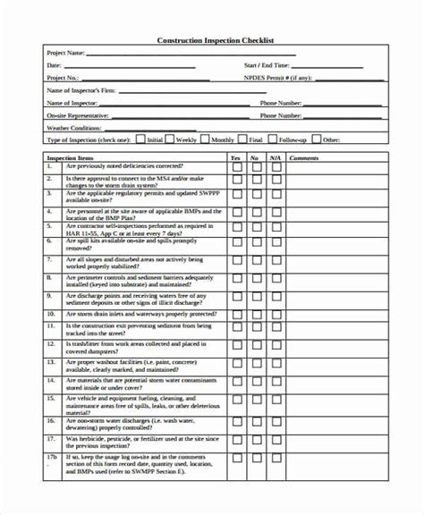 Contractors Checklist Template