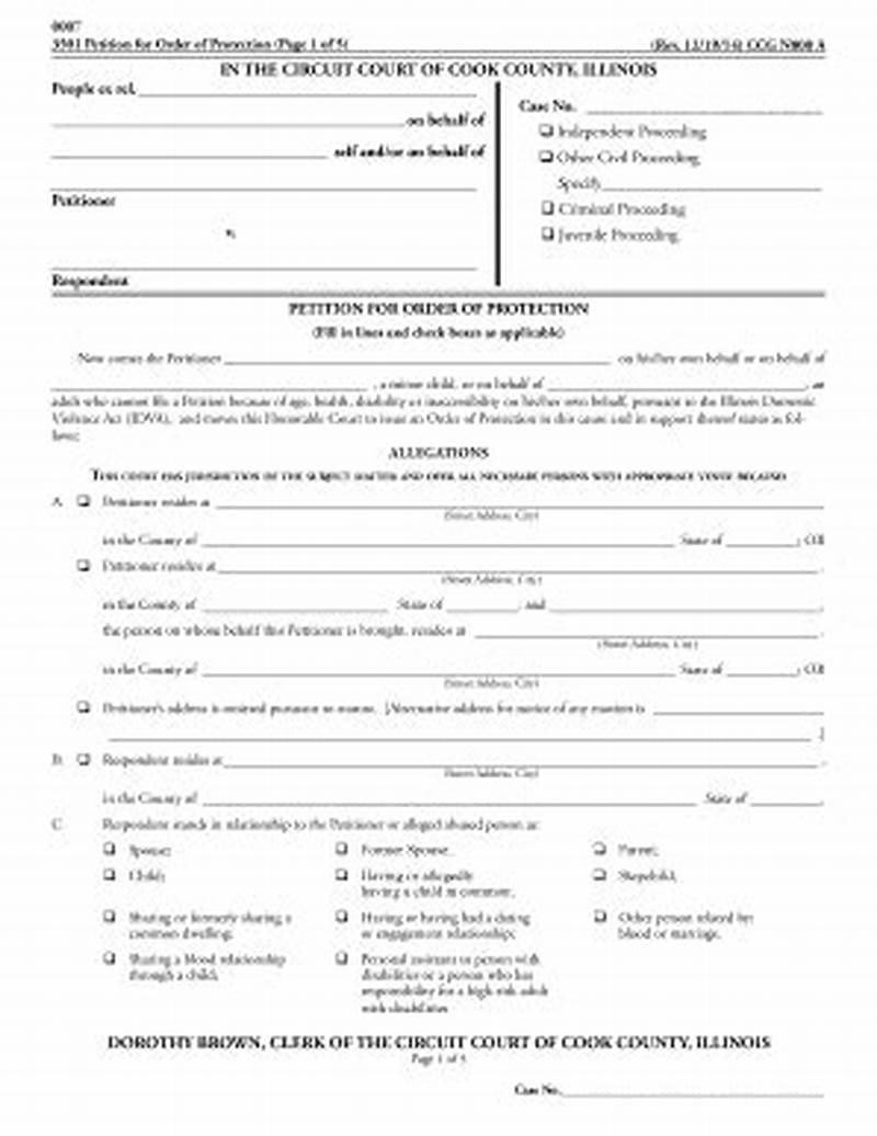 Cook County Order Of Protection Form