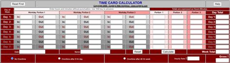 Copley Time Card Calculator Free