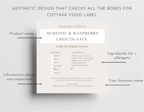 Cottage Food Label Template