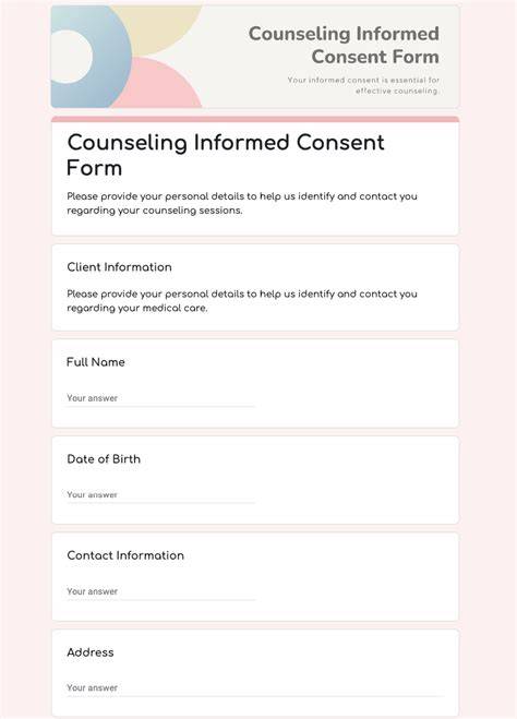 Counseling Informed Consent Form Template
