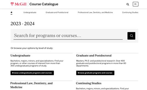 Course Catalog Mcgill