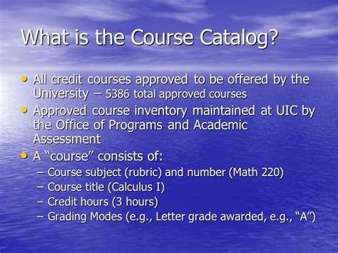 Course Catalog Uic