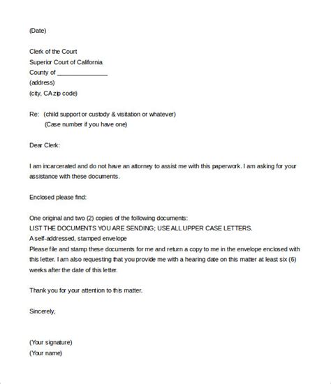 Court Letter Template