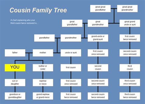 Cousin Chart Family Tree