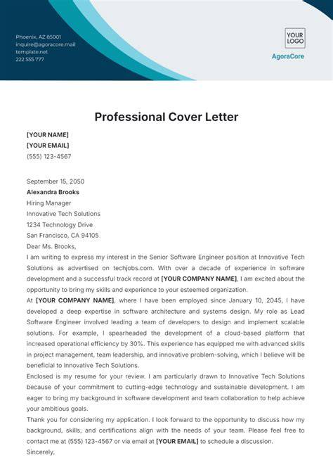 Cover Letter Template For It Professional