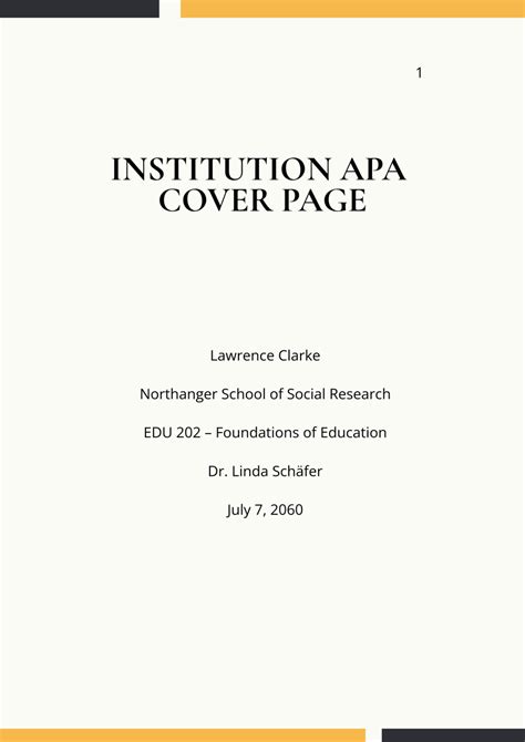 Cover Page Template Research Paper