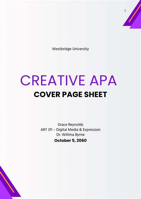 Cover Sheet Apa Template