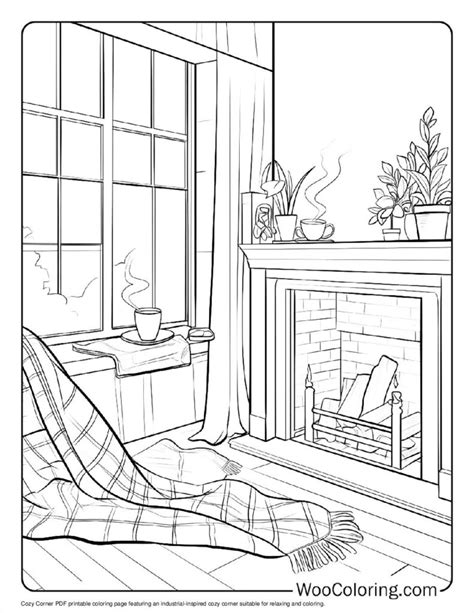 Cozy Corner Coloring Page Printable
