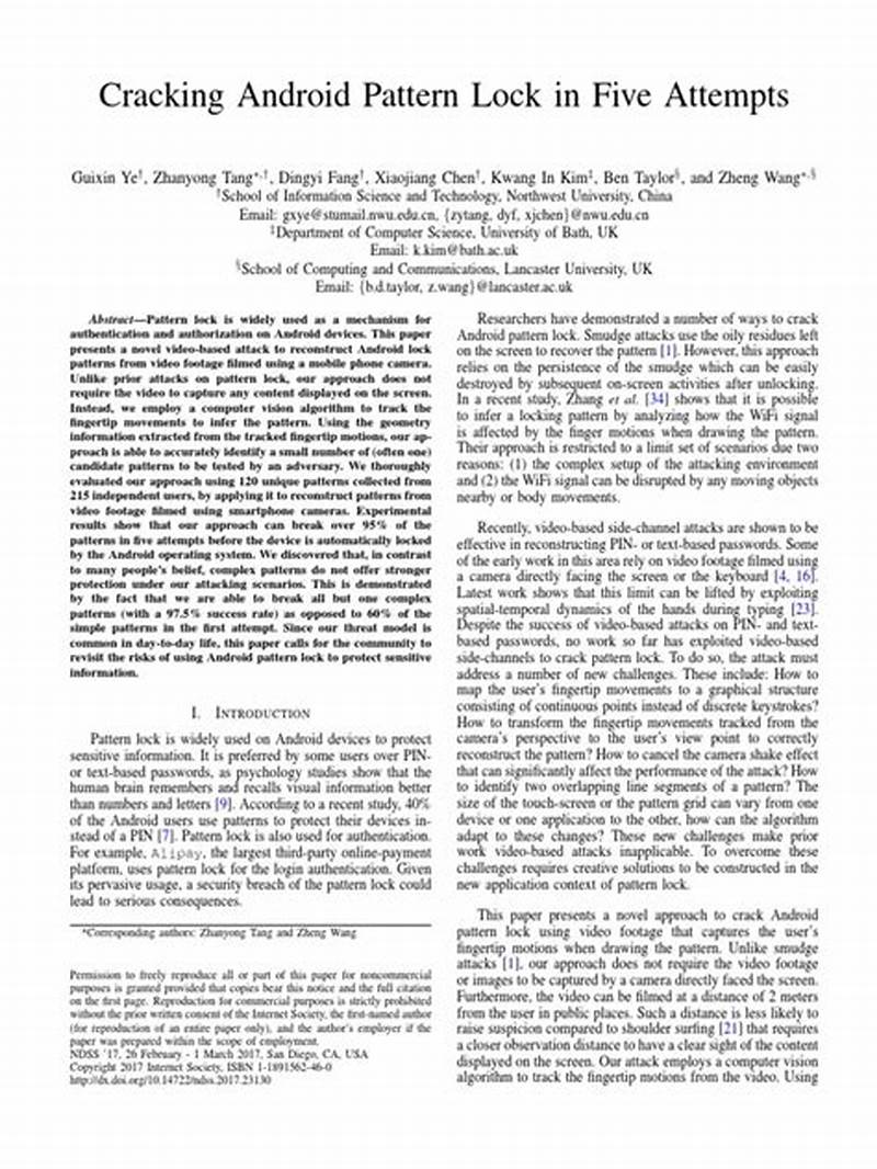 Cracking Android Pattern Lock In Five Attempts