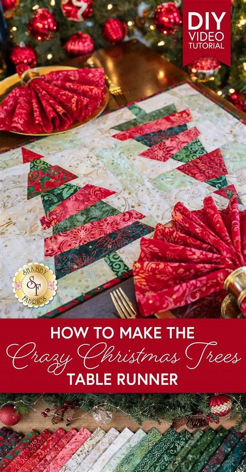 Crazy Christmas Tree Table Runner Pattern