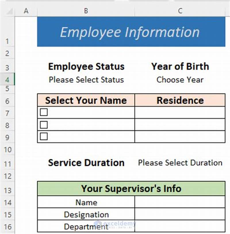 Create A Fillable Form In Excel
