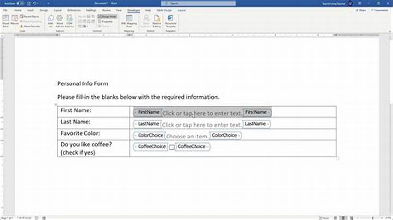 Create A Form Using Word