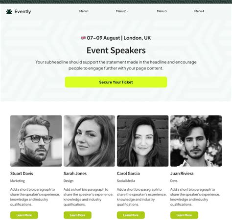 Create A Website Template For A Speaker Event