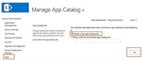 Create App Catalog Site Sharepoint 2013