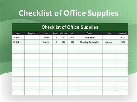 Create Excel Checklist Template