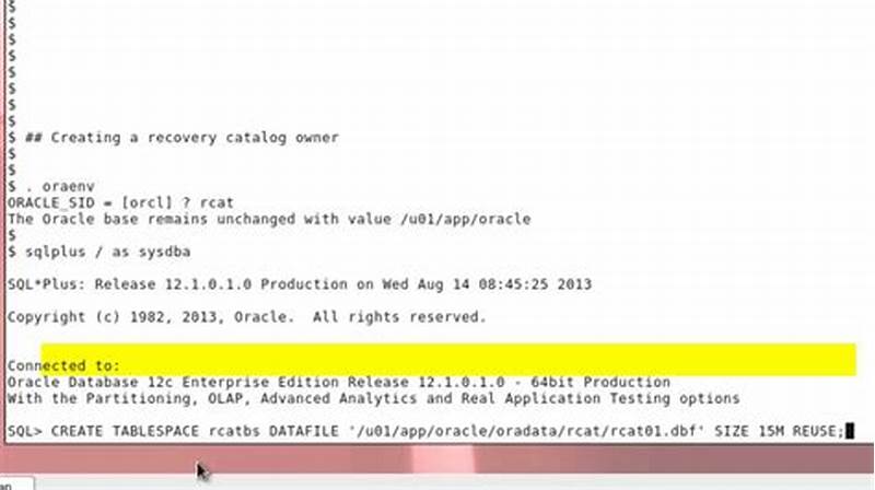 Create Recovery Catalog Database Oracle 12c