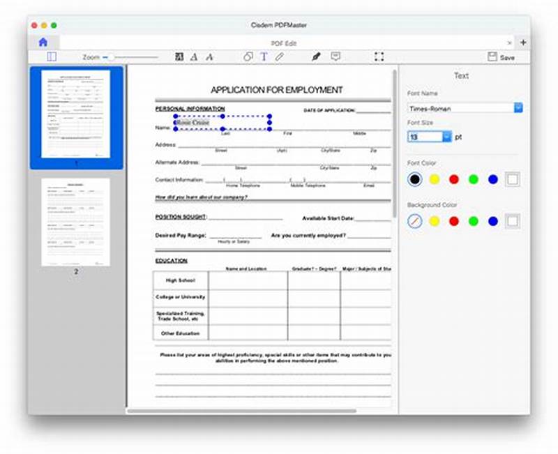 Creating A Fillable Form