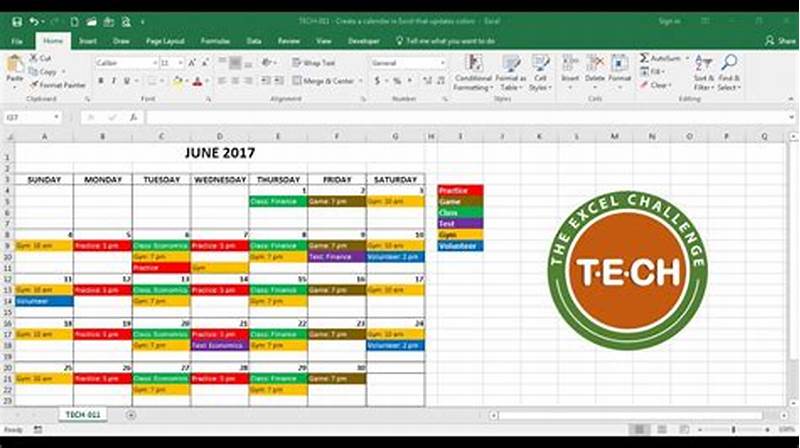 Creating Calendar In Excel
