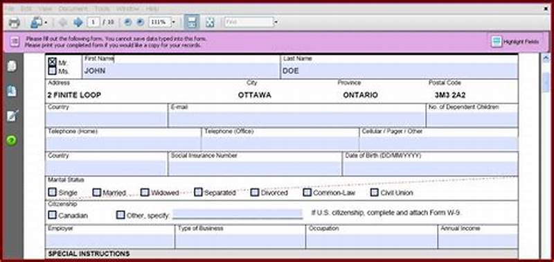 Creating Fillable Form