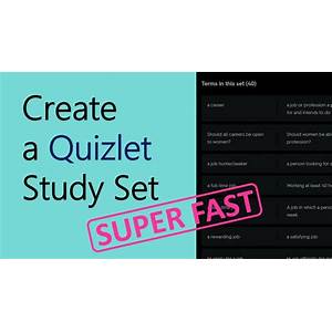 Creating your own study set on Quizlet