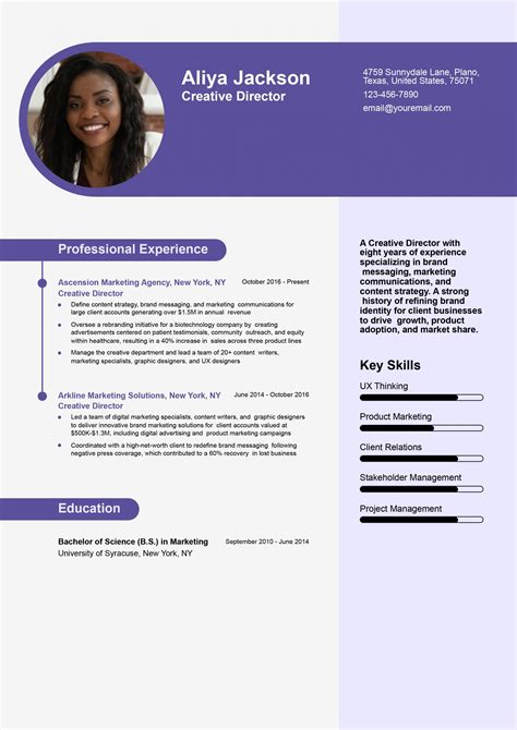 Creative Director Resume Template