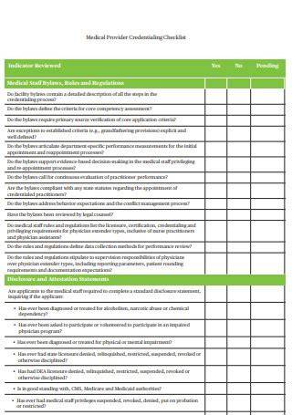 Credentialing Checklist Template