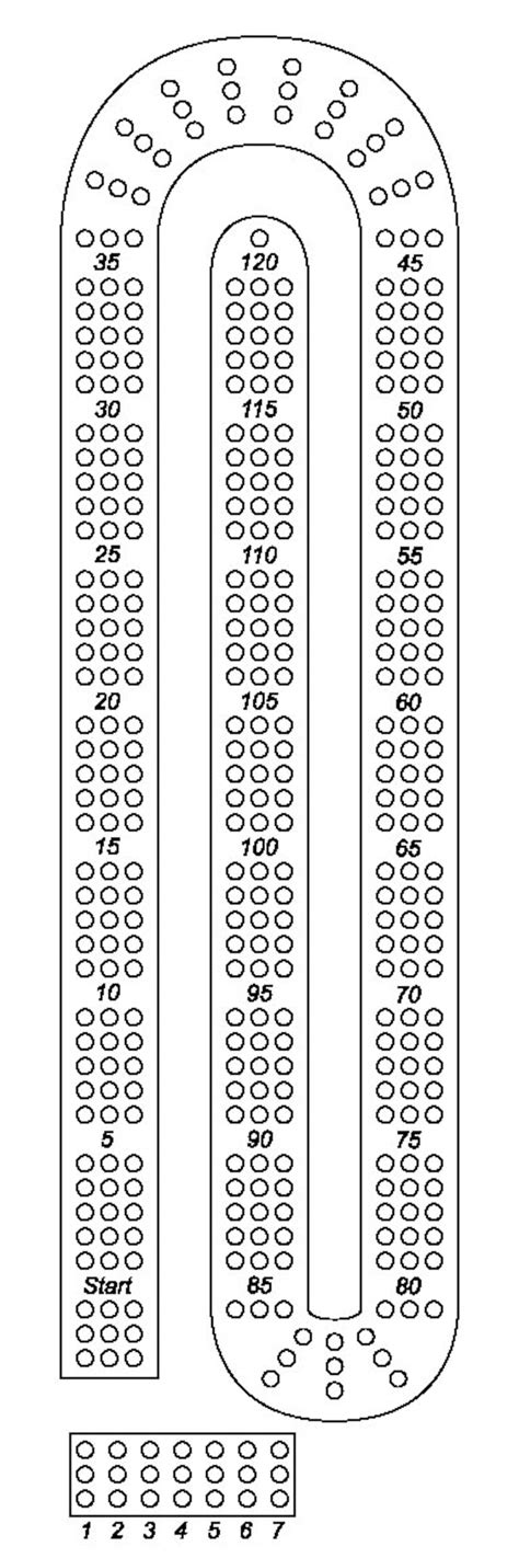 Cribbage Board Template Print