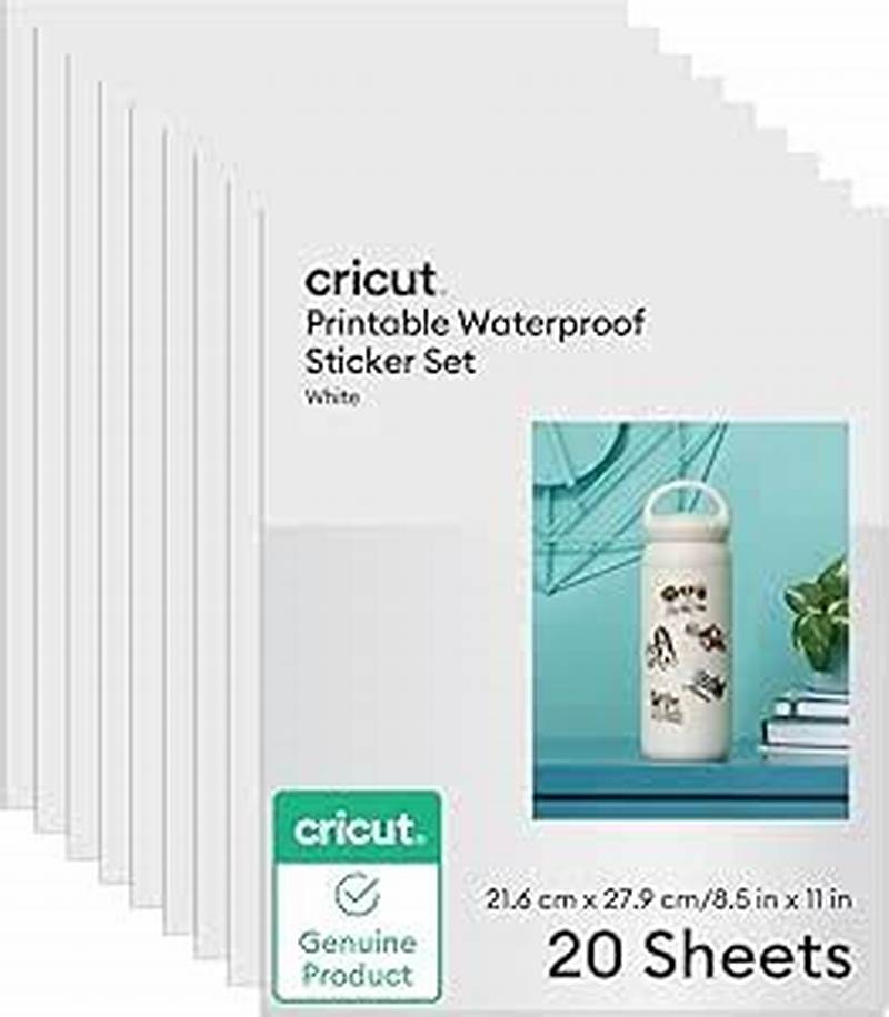 Cricut Printable Waterproof Sticker Set  White