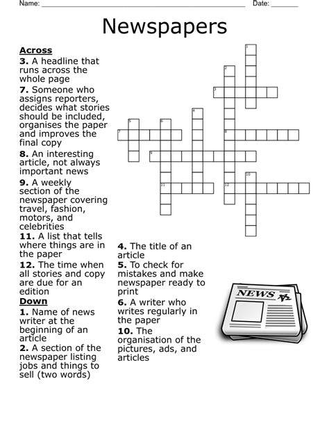 Crosswords Puzzles In Newspapers For Kids Printable