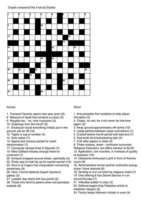 Cryptic Crossword Clues
