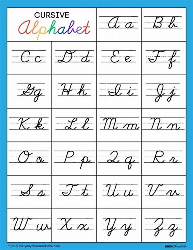 Cursive Writing Chart