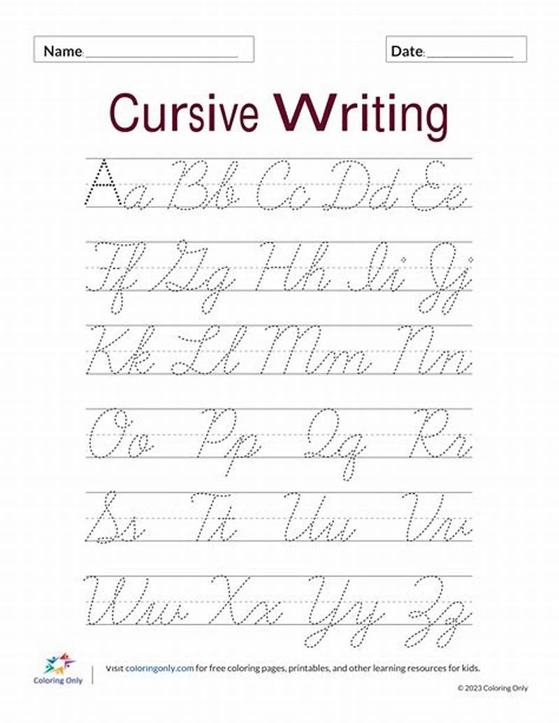 Cursive Writing Pages Printable