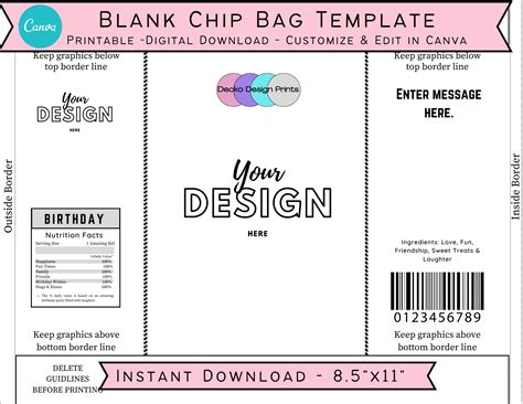 Custom Chip Bag Template