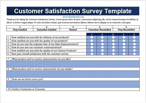 Customer Satisfaction Survey Template