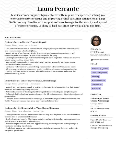 Customer Service Representative Resume Templates