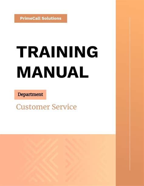 Customer Service Training Manual Template