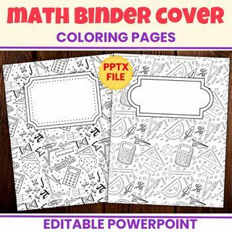 Cute Coloring Binder Labels For Math Class