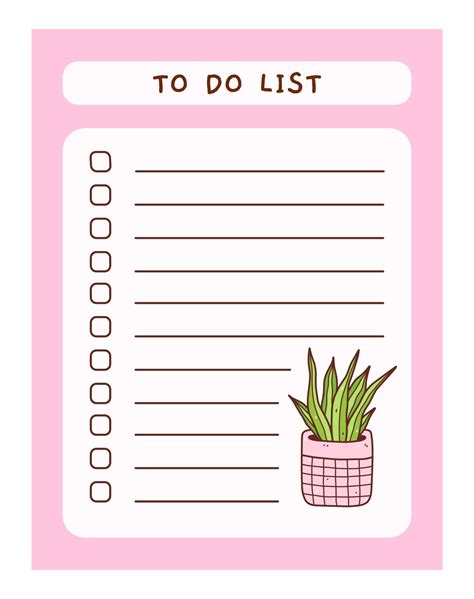Cute Daily To Do List Template