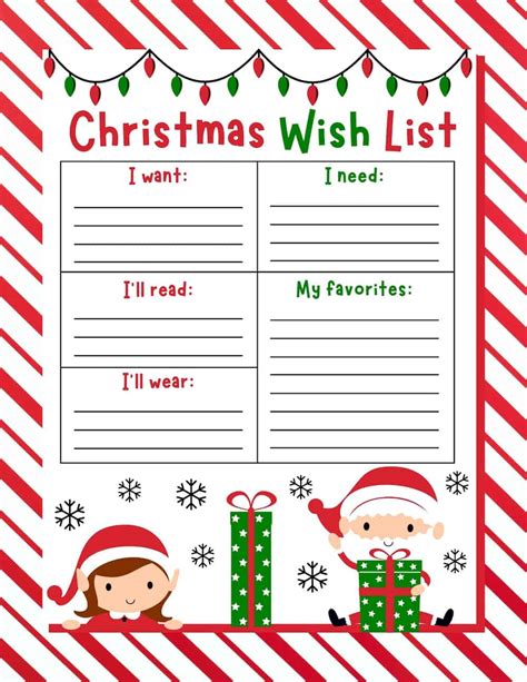 Cute Wish List Printable